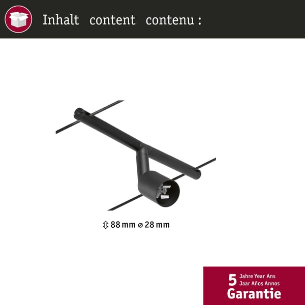 Paulmann CorDuo Kabelsystem Salt GU5,3 max. 10W 12V Svart matt, Krom