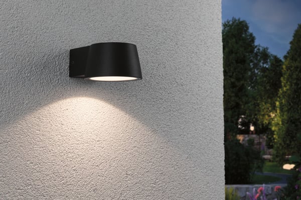 Paulmann LED vägglampa för utomhusbruk Capea IP44 96x128 mm 3000K 6W 500lm 230V 98° Antracit Aluminium
