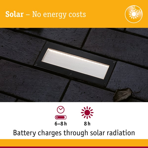 Paulmann Solenergi LED infälld golvlampa Domenic IP67 3000K 6lm Svart