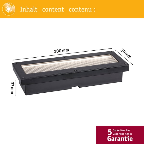Paulmann Solenergi LED infälld golvlampa Domenic IP67 3000K 6lm Svart