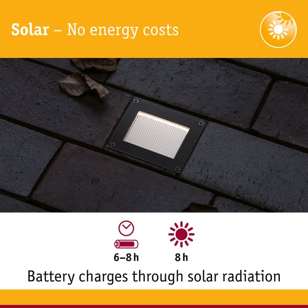 Paulmann Solenergi LED infälld golvlampa Domenic IP67 3000K 6lm Svart