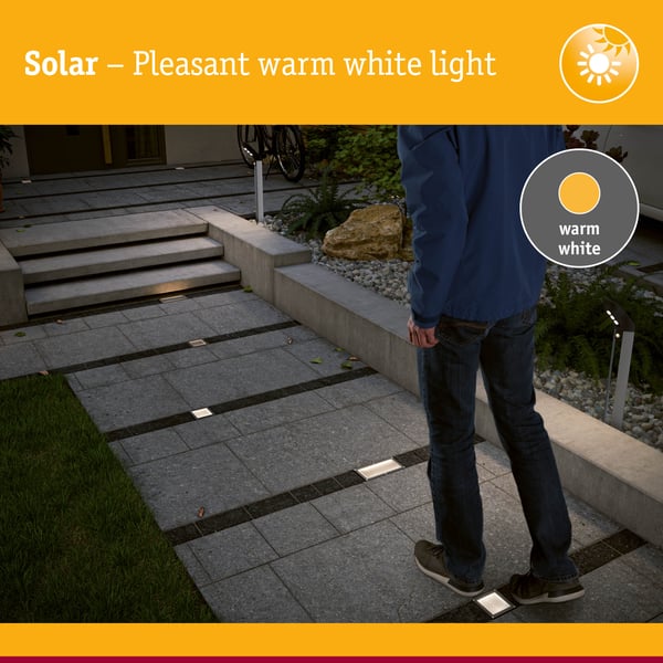 Paulmann Solenergi LED infälld golvlampa Domenic IP67 3000K 6lm Svart