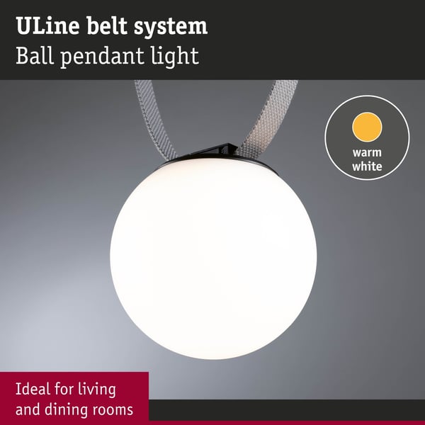 Paulmann ULine LED pendel Ball 795lm 8W 150 mm 3000K Svart