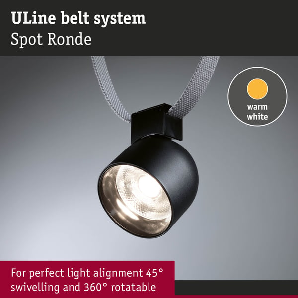 Paulmann ULine LED strålkastare Ronde 405lm 7W 85 mm 3000K Svart