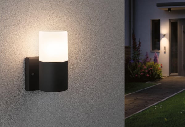 Paulmann Vägglampa för utomhusbruk Tubs IP44 rund 105x175 mm max. 15W 230V Grå matt Metall, Plast