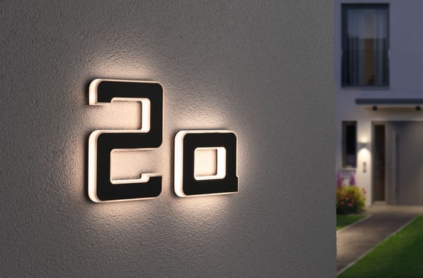 Paulmann Solenergi LED lampa för husnummer inkl. utbytbart batteri IP44 3000K 6lm Svart