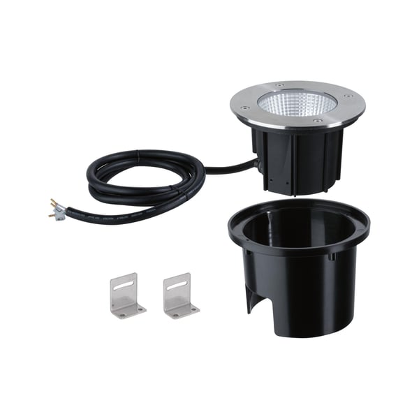 Paulmann LED infälld golvlampa Durea IP67 rund 153 mm 3000K 8W 530lm 230V Rostfritt stål Metall