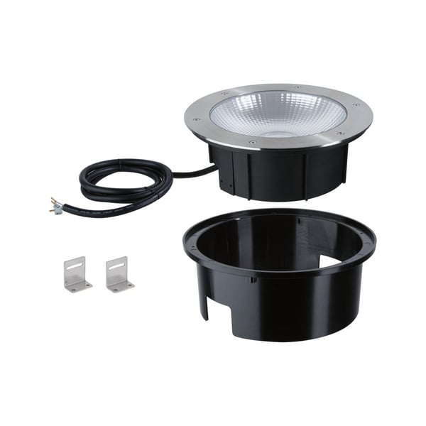 Paulmann LED infälld golvlampa Durea IP67 rund 273 mm 3000K 15W 1040lm 230V Rostfritt stål Metall