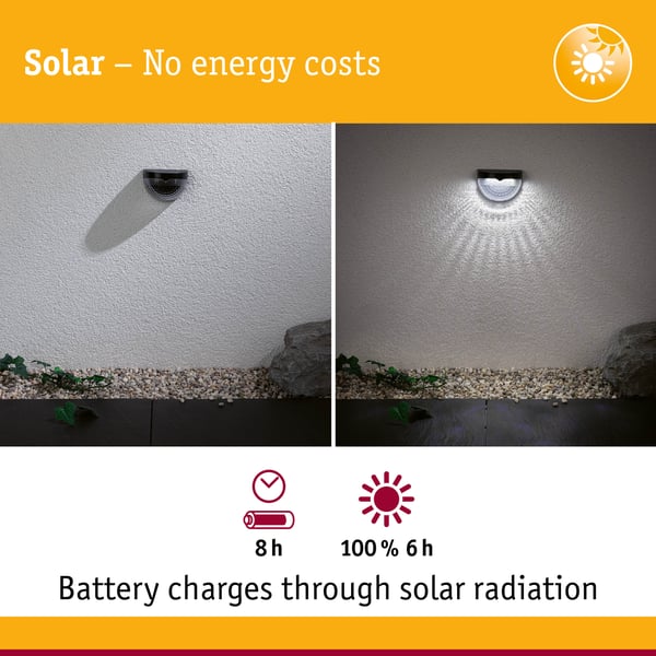 Paulmann Solenergi LED lampa för gångväg Mimmo IP44 6500K 18lm Svart
