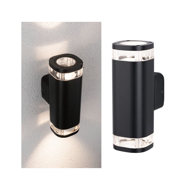 Paulmann Vägglampa för utomhusbruk Colum Havsvattentålig IP44 80x223 mm max. 2x20W 230V Antracit Aluminium