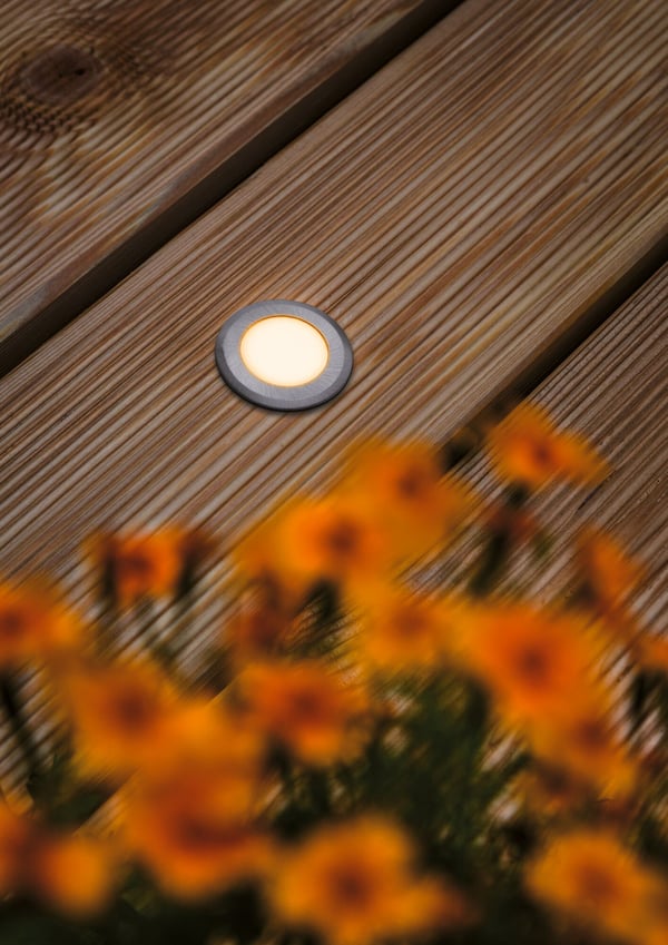 Paulmann LED infälld golvlampa Floor Profil Insektsvänlig IP67 rund 50 mm 2200K 2,2W 60lm 230V Aluminium Plast, Metall