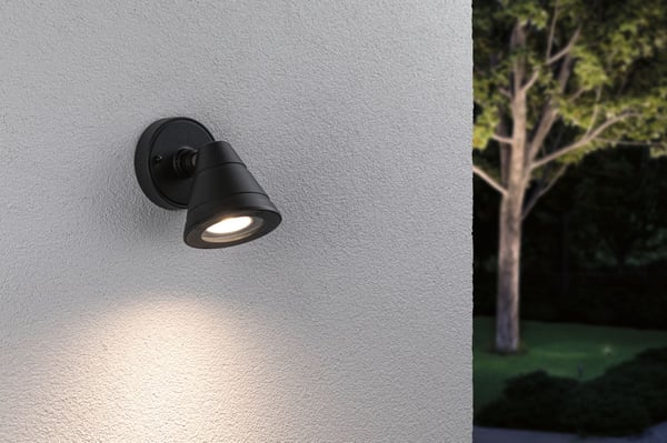Paulmann Vägglampa för utomhusbruk Trian IP44 rund 100x130 mm max. 35W 230V Antracit Aluminium