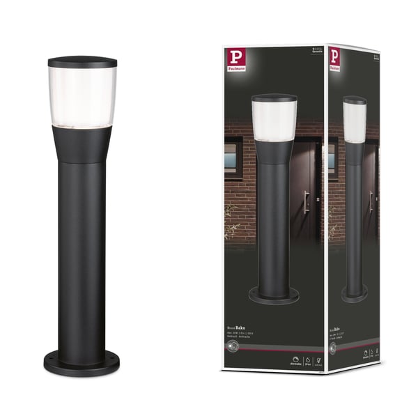 Paulmann LED pollare Bako havsvattenbeständig IP44 500 mm max. 20W 230V Antracit E14 Aluminium, Glas