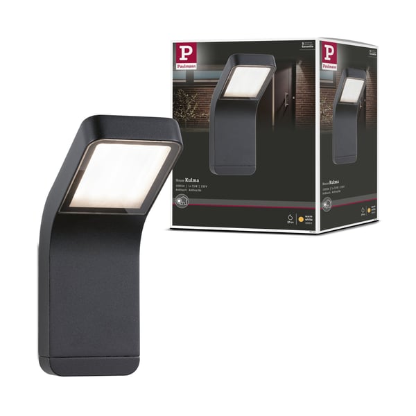 Paulmann LED vägglampa för utomhusbruk Kulma havsvattenbeständig IP44 90x230 mm 3000K 7,5W 520lm 230V Antracit Aluminium Paulmann LED vägglampa för utomhusbruk Kulma havsvattenbeständig IP44 90x230 mm 3000K 7,5W 520lm 230V Antracit Aluminium