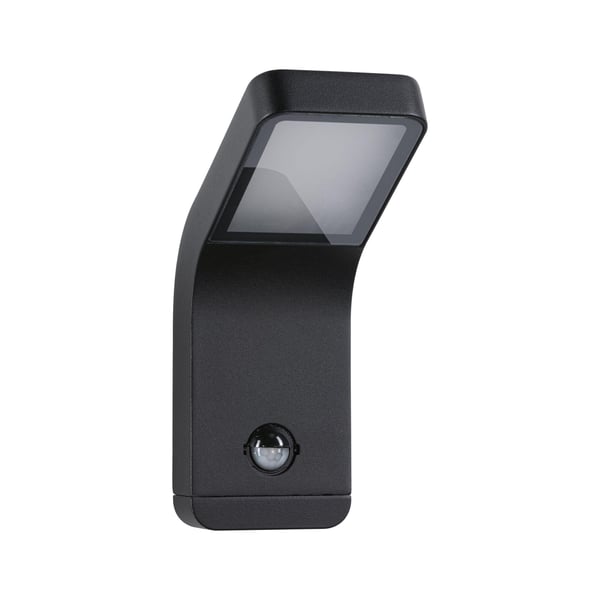 Paulmann LED vägglampa för utomhusbruk Kulma Skymningsstyrd rörelsedetektor (IR) havsvattenbeständig IP44 90x230 mm 3000K 7,5W 500lm 230V Antracit Aluminium