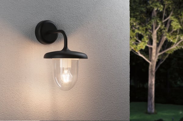 Paulmann Vägglampa för utomhusbruk Vintario Havsvattentålig IP44 rund 180x305 mm max. 20W 230V Antracit Aluminium, Plast