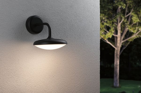 Paulmann LED vägglampa för utomhusbruk Nostro Havsvattentålig IP44 rund 180x250 mm 3000K 10W 900lm 230V Antracit Aluminium