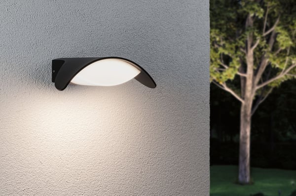 Paulmann LED vägglampa för utomhusbruk Mesana IP44 240x165 mm 3000K 12W 800lm 230V Antracit Aluminium