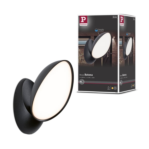 Paulmann LED vägglampa för utomhusbruk Batona IP44 137x270 mm 3000K 12W 1000lm 230V Antracit Aluminium
