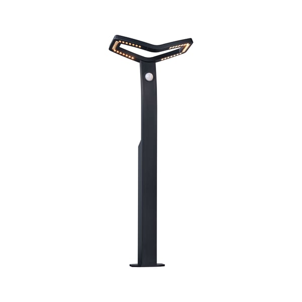 Paulmann LED pollare Smart Home Zigbee 3.0 Alara Skymningsstyrd rörelsedetektor (IR) insektsvänlig IP44 vinkelformad 665 mm 2200 - 3300K 10W 450lm 230V Antracit Metall