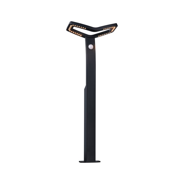 Paulmann LED pollare Smart Home Zigbee 3.0 Alara Skymningsstyrd rörelsedetektor (IR) insektsvänlig IP44 vinkelformad 665 mm 2200 - 3300K 10W 450lm 230V Antracit Metall