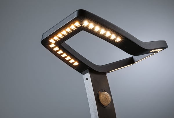 Paulmann LED pollare Alara Skymningsstyrd rörelsedetektor (IR) IP44 vinkelformad 665 mm 3000K 10W 450lm 230V Antracit Metall