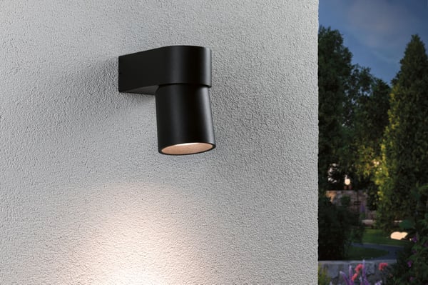 Paulmann LED vägglampa för utomhusbruk Kimu IP44 cylindrisk 80 mm 3000K 8W 500lm 230V 70° Antracit Aluminium