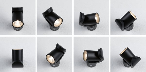 Paulmann LED vägglampa för utomhusbruk Cuff Skymningsstyrd rörelsedetektor (IR) IP44 76x217 mm 3000K 10W 700lm 230V 70° Antracit Aluminium