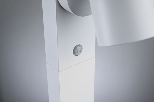 Paulmann LED pollare Cuff Skymningsstyrd rörelsedetektor (IR) IP44 782 mm 3000K 10W 700lm 230V 70° Vit Aluminium