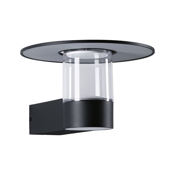 Paulmann LED vägglampa för utomhusbruk Sienna Skymningsstyrd rörelsedetektor (HF) havsvattenbeständig IP44 212 mm 3000K 9W / 3W 500lm / 0lm 230V Antracit Aluminium