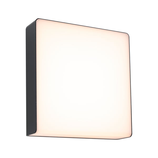 Paulmann LED vägglampa för utomhusbruk Azalena Skymningsstyrd rörelsedetektor (HF) IP44 250x250 mm 3000K 8,5W 700lm 230V Antracit Plast, Aluminium