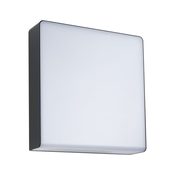 Paulmann LED vägglampa för utomhusbruk Azalena Skymningsstyrd rörelsedetektor (HF) IP44 250x250 mm 3000K 8,5W 700lm 230V Antracit Plast, Aluminium