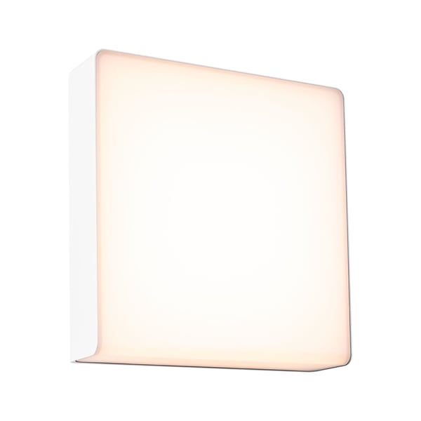 Paulmann LED vägglampa för utomhusbruk Smart Home Zigbee 3.0 Azalena Skymningsstyrd rörelsedetektor (HF) insektsvänlig IP44 250x250 mm Tunable Warm 8,5W 700lm 230V Vit Plast, Aluminium