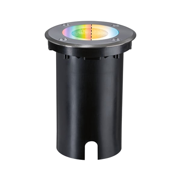 Paulmann LED infälld golvlampa Smart Home Zigbee 3.0 Floor IP67 rund 110 mm RGBW+ 4,9W 300lm 230V Järn borstat Aluminium