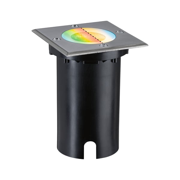 Paulmann LED infälld golvlampa Smart Home Zigbee 3.0 Floor IP67 vinkelformad 110x148 mm RGBW+ 4,9W 300lm 230V Järn borstat Aluminium