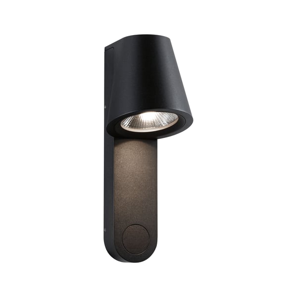 Paulmann LED vägglampa för utomhusbruk Caissa Skymningsstyrd rörelsedetektor (HF) IP44 105x274 mm 3000K 9W 700lm 230V 65° Antracit Aluminium