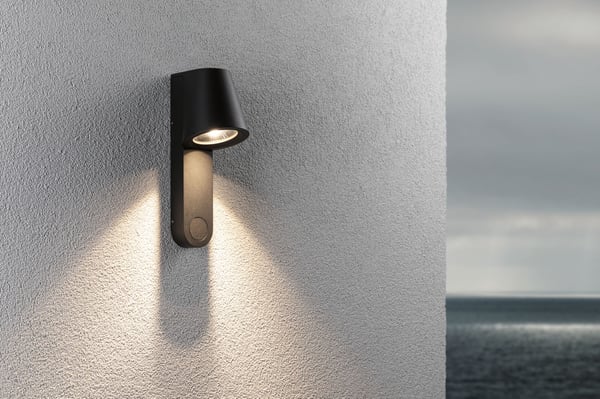 Paulmann LED vägglampa för utomhusbruk Caissa Skymningsstyrd rörelsedetektor (HF) IP44 105x274 mm 3000K 9W 700lm 230V 65° Antracit Aluminium