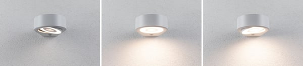 Paulmann LED vägglampa för utomhusbruk Silma Skymningsstyrd rörelsedetektor (IR) IP44 65x186 mm 3000K 5,5W / 0,7W 600lm / 0lm 230V Vit Aluminium