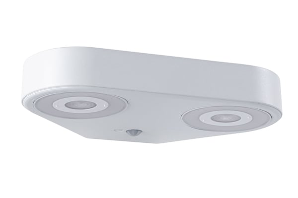 Paulmann LED vägglampa för utomhusbruk Silma Skymningsstyrd rörelsedetektor (IR) Dubbel ljusutgång IP44 280x176 mm 3000K 2x5,5W / 2x0,7W 2x600lm / 2x0lm 230V Vit Aluminium