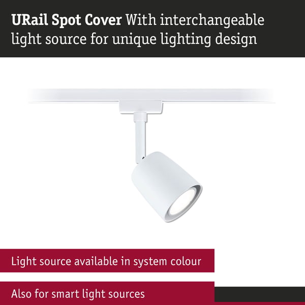Paulmann URail Spotlight för strömskenor Cover GU10 max. 10W dimbar 230V Signal vit