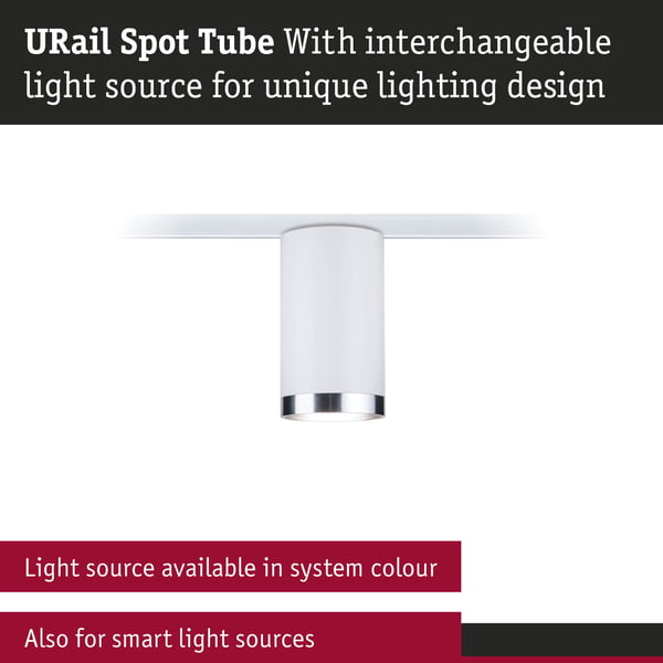 Paulmann URail Spotlight för strömskenor Tube GU10 max. 10W dimbar 230V Signal vit