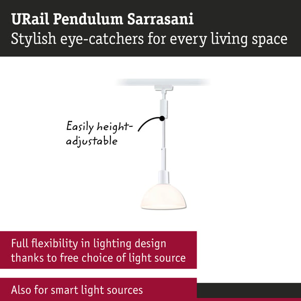 Paulmann URail Hängande Sarrasani E14 max. 20W dimbar 230V Signal vit