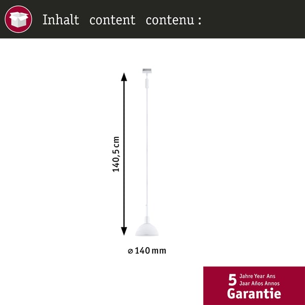 Paulmann URail Hängande Sarrasani E14 max. 20W dimbar 230V Signal vit