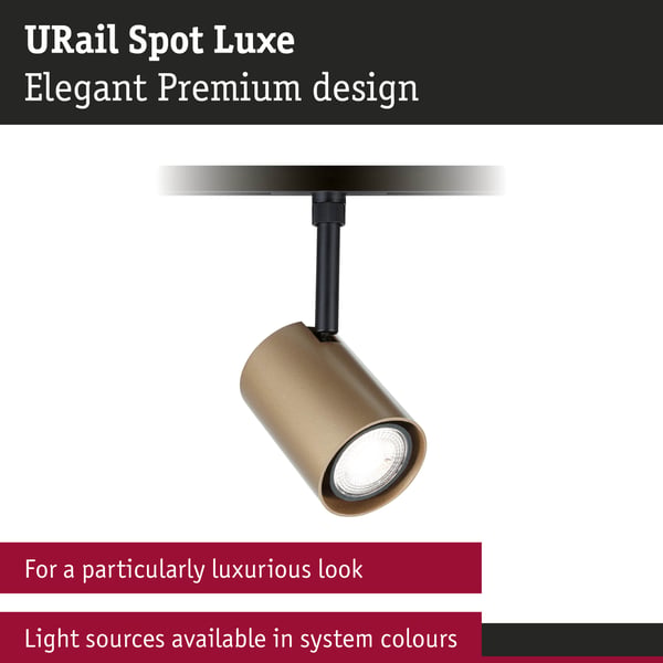 Paulmann URail Spotlight för strömskenor Luxe GU10 max. 10W dimbar 230V Guld matt, Svart matt