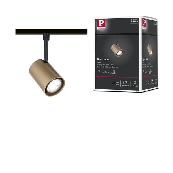 Paulmann URail Spotlight för strömskenor Luxe GU10 max. 10W dimbar 230V Guld matt, Svart matt Paulmann URail Spotlight för strömskenor Luxe GU10 max. 10W dimbar 230V Guld matt, Svart matt