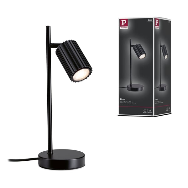 Paulmann Bordslampa Lirena GU10 max. 7W Svart matt Metall Paulmann Bordslampa Lirena GU10 max. 7W Svart matt Metall