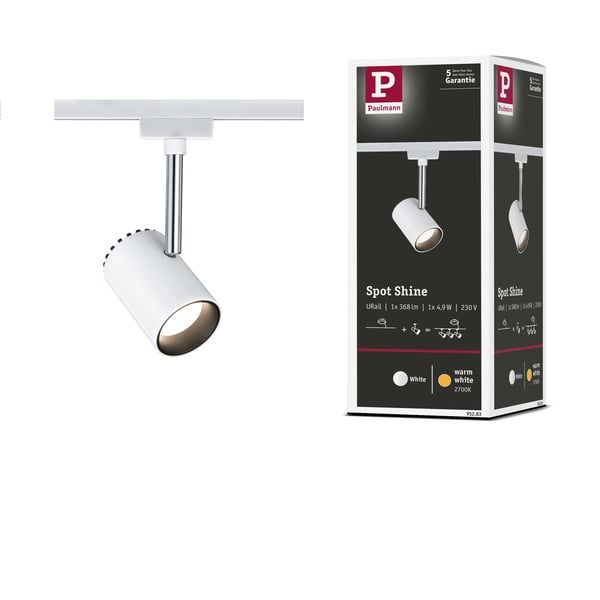Paulmann URail Spotlight för strömskenor Shine 225lm 4,9W 2700K 230V Vit