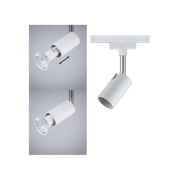 Paulmann URail Spotlight för strömskenor Pure I GU10 max. 10W dimbar 230V Vit, Krom