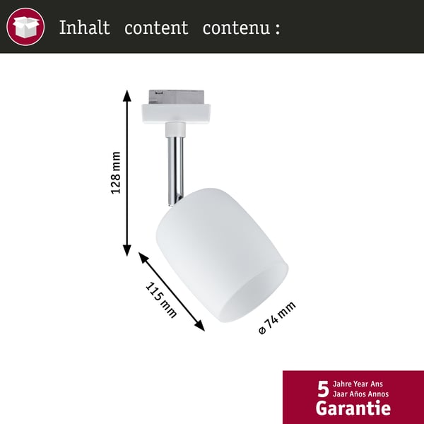 Paulmann URail Spotlight för strömskenor Blossom G9 max. 10W dimbar 230V Vit, Satin