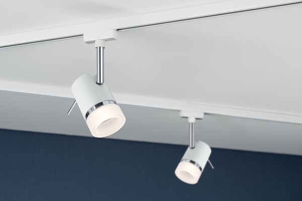 Paulmann URail Spotlight för strömskenor Pipe GU10 max. 10W dimbar 230V Vit, Krom